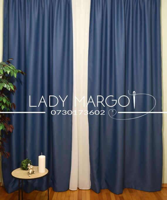 draperie blackout opaca model albastru