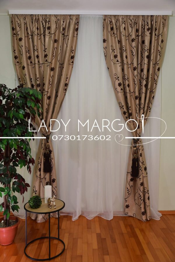 draperie blackout floricele maro